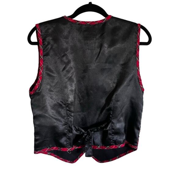 Tantrums Vintage Mistletoe Embroidered Christmas Plaid Red Green Woman’s Small - Picture 3 of 9